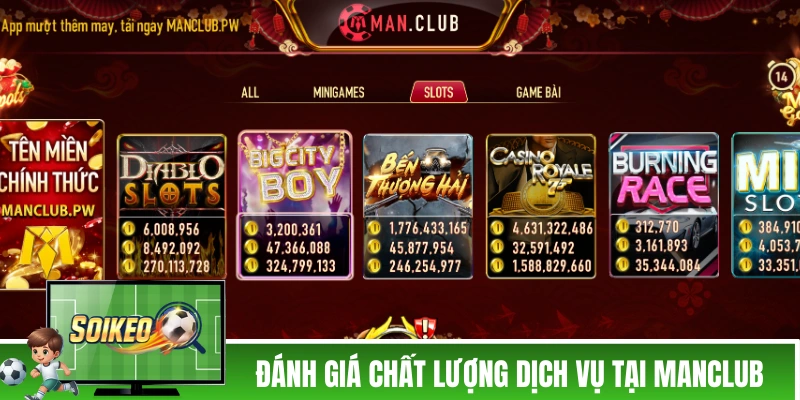 Đánh giá chất lượng dịch vụ tại MANCLUB 